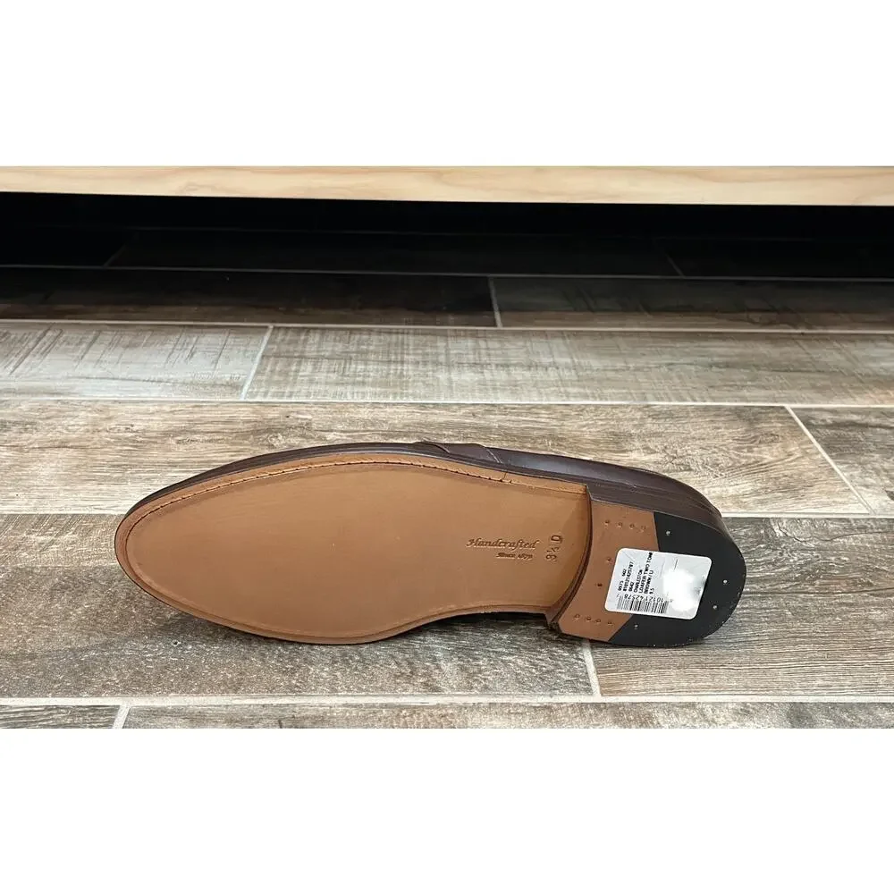 $950 NIB Nettleton Two Tone Leather Brown Vintage Inspired Penny Loafers 9.5 D